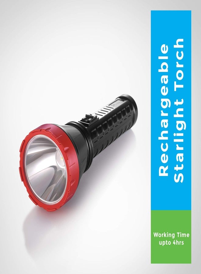 Syska Starlight 5W Micro USB Rechargeable Emergency Light with 2600mAh Built-in Power Bank (Black-Red) - Image 2